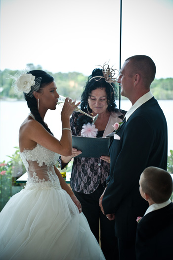 Rebecca & Lee shared a cup of wine during a traditional Cup Ceremony they chose to complement their formal wedding